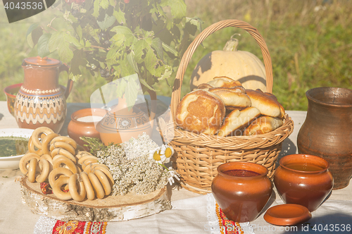 Image of Russian table with food