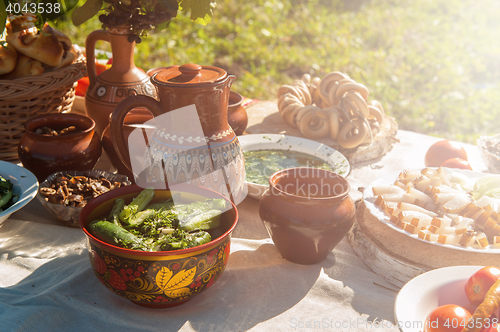 Image of Russian table with food