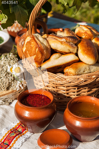 Image of Russian table with food