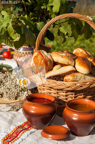 Image of Russian table with food