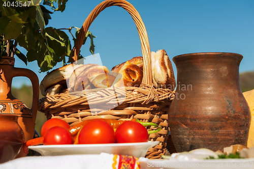 Image of Russian table with food