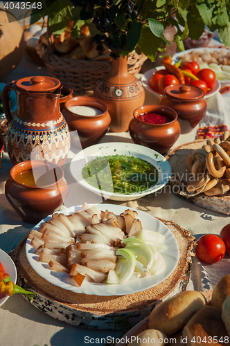 Image of Russian table with food