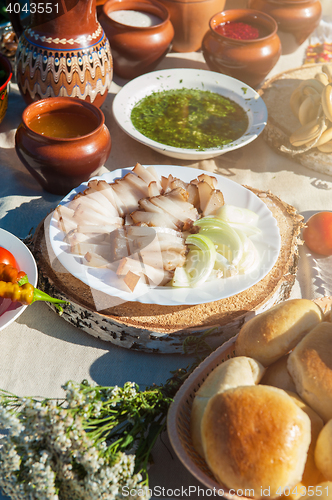 Image of Russian table with food