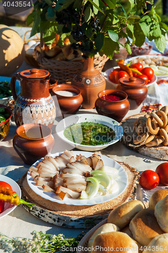 Image of Russian table with food