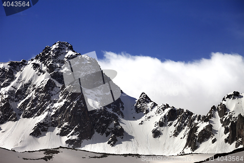 Image of Snow rocks at nice spring morning