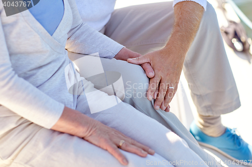 Image of close up of senior couple on sail boat or yacht