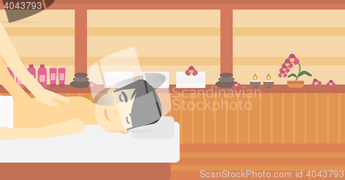 Image of Man recieving massage vector illustration.