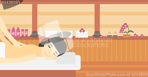 Image of Woman recieving massage vector illustration.