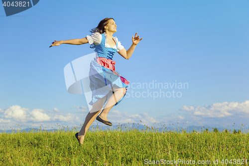 Image of woman in bavarian traditional dirndl