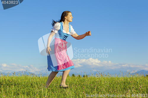 Image of woman in bavarian traditional dirndl