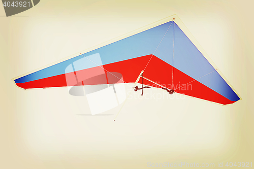 Image of Hang glider. 3D illustration. Vintage style.