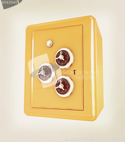 Image of safe. 3D illustration. Vintage style.