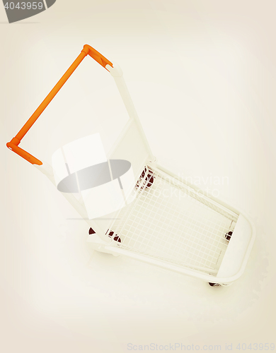 Image of Trolley for luggage at the airport. 3D illustration. Vintage sty