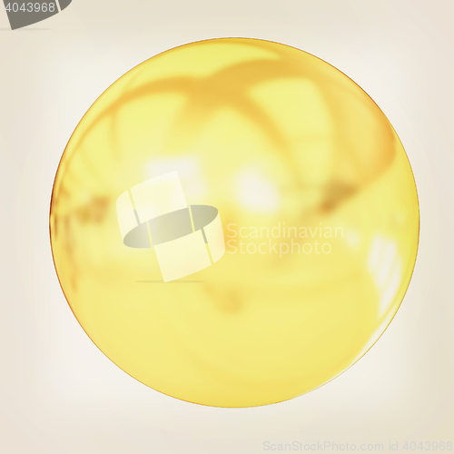 Image of Gold Ball 3d render . 3D illustration. Vintage style.