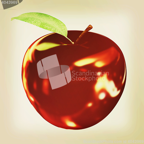 Image of Gold apple isolated on white background. Series: Golden apple un