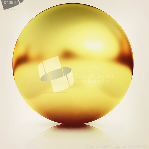 Image of Gold Ball 3d render. 3D illustration. Vintage style.