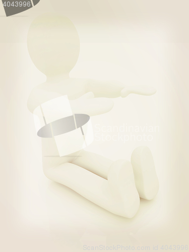 Image of 3d man isolated on white. Series: morning exercises - flexibilit