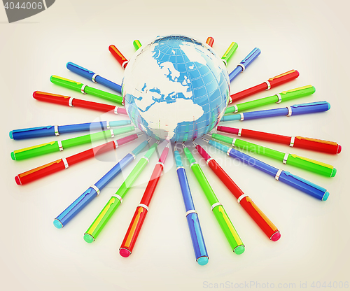 Image of Earth Day concept. 3D illustration. Vintage style.