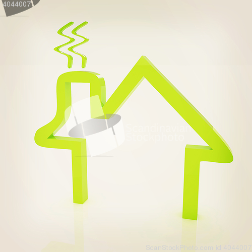 Image of Save energy house concept . 3D illustration. Vintage style.