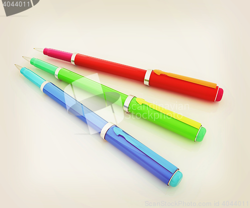 Image of corporate pen design . 3D illustration. Vintage style.