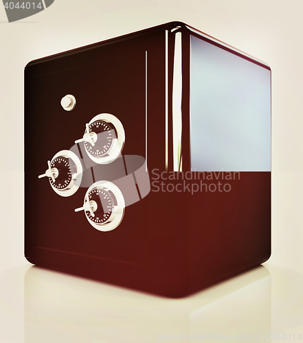 Image of safe. 3D illustration. Vintage style.