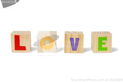 Image of Wooden blocks with LOVE