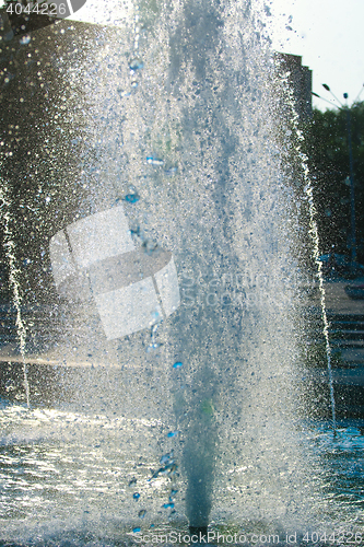 Image of The gush of water of a fountain