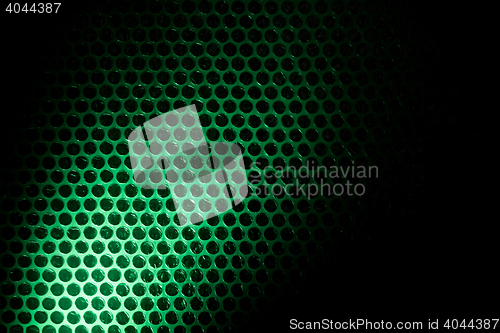 Image of Bubble wrap lit by green light
