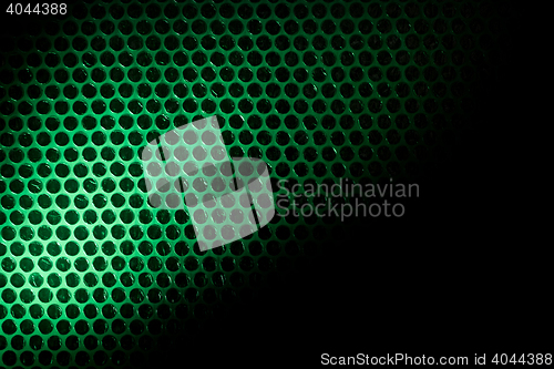 Image of Bubble wrap lit by green light