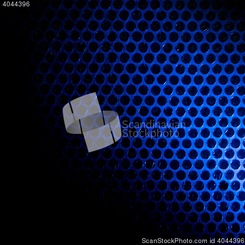 Image of Bubble wrap lit by blue light