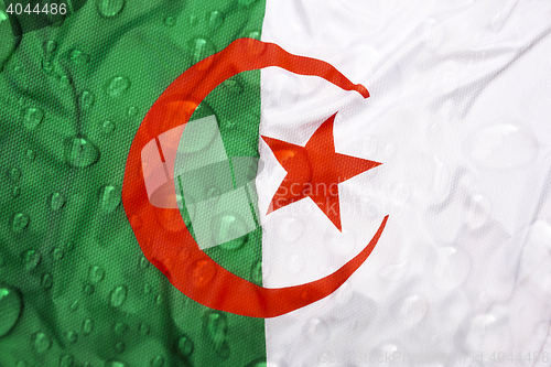 Image of Flag of Algeria with rain drops