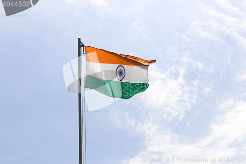 Image of National flag of India on a flagpole