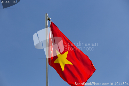 Image of National flag of Vietnam on a flagpole