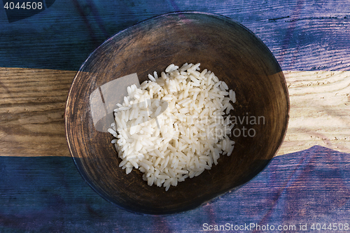 Image of Poverty concept, bowl of rice with Honduras flag      