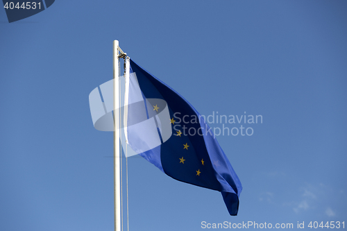 Image of National flag of Alaska on a flagpole