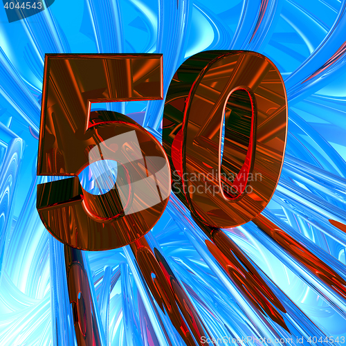 Image of number fifty in abstract space - 3d illustration