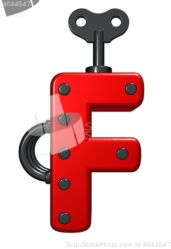 Image of letter f with decorative pieces - 3d rendering