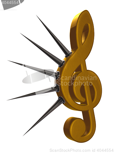 Image of clef with prickles - 3d rendering