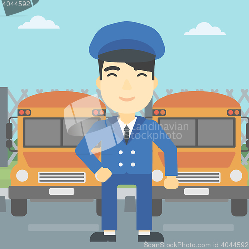 Image of School bus driver vector illustration.