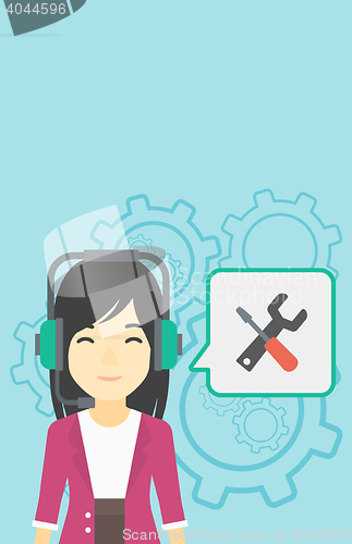 Image of Technical support operator vector illustration.