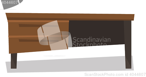 Image of Wooden desk with drawers vector illustration.