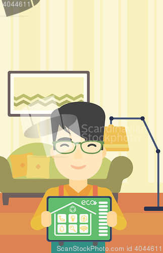 Image of Smart home automation vector illustration.