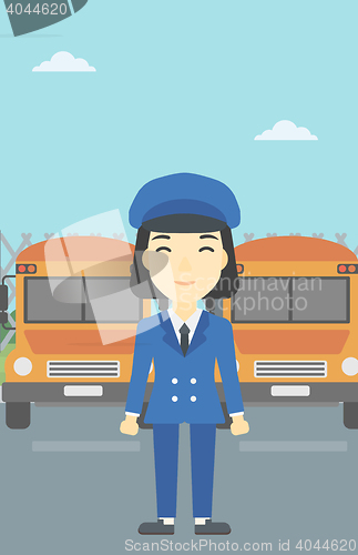 Image of School bus driver vector illustration.