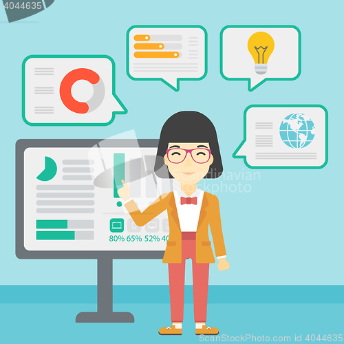 Image of Woman making business presentation.