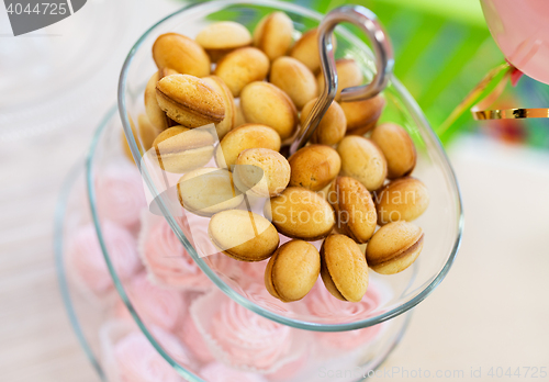 Image of close up of sweets and cookies on serving tray