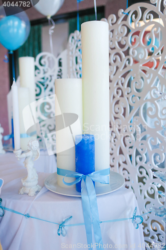 Image of Blue and white candles