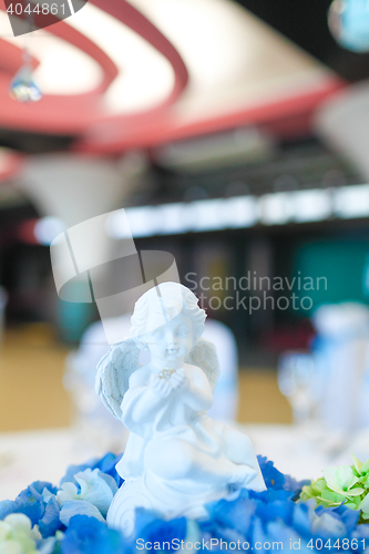 Image of Blue White Hydrangea Table Setting