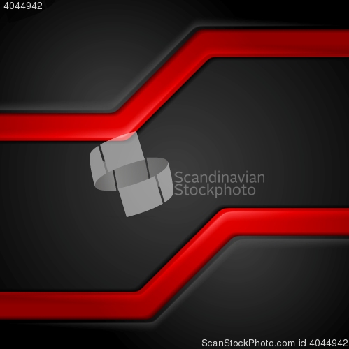 Image of Abstract contrast black red tech background