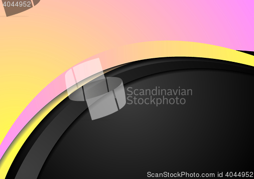 Image of Abstract yellow and pink wavy corporate background