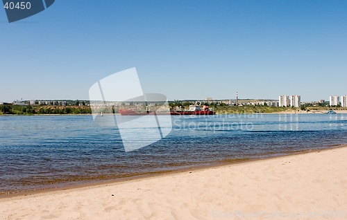 Image of Dry cargo ship on Volga river Russia